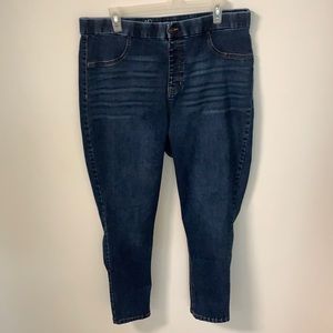 Dark blue plus high rise jeans